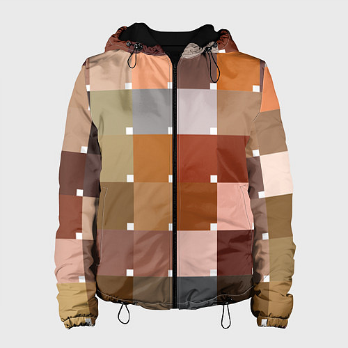 Женская куртка Brown squares / 3D-Черный – фото 1