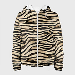 Куртка с капюшоном женская Шкура зебры и белого тигра, цвет: 3D-белый