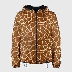 Куртка с капюшоном женская Пятнистая шкура жирафа, цвет: 3D-черный