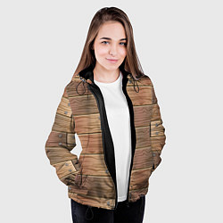 Куртка с капюшоном женская Деревянный стиль, цвет: 3D-черный — фото 2