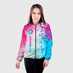 Куртка с капюшоном женская Yamaha neon gradient style: по-вертикали, цвет: 3D-черный — фото 2