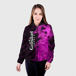 Куртка с капюшоном женская Genshin Impact pro gaming: по-вертикали, цвет: 3D-черный — фото 2