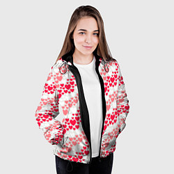 Куртка с капюшоном женская Волны Любви - сердечки, цвет: 3D-черный — фото 2