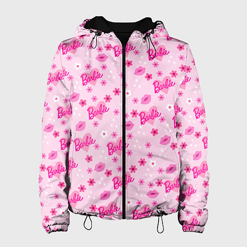 Женская куртка Барби, сердечки и цветочки / 3D-Черный – фото 1