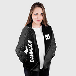 Куртка с капюшоном женская DanMachi glitch на темном фоне: надпись, символ, цвет: 3D-черный — фото 2
