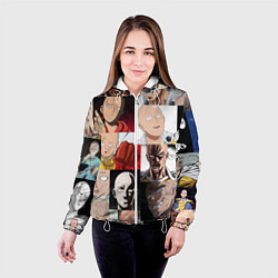 Куртка с капюшоном женская Saitama - many faces, цвет: 3D-белый — фото 2