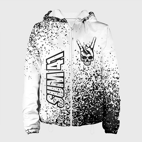Женская куртка Sum41 и рок символ на светлом фоне / 3D-Белый – фото 1