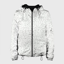 Женская куртка Хаотичная черно-белая рябь - узор Хуф и Ся