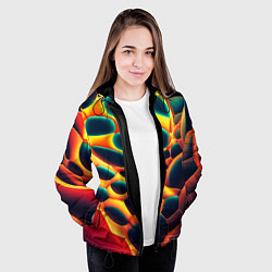 Куртка с капюшоном женская Лавовые пузыри, цвет: 3D-черный — фото 2