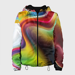Куртка с капюшоном женская Rainbow waves, цвет: 3D-черный