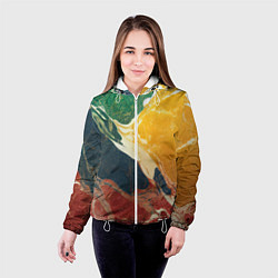 Куртка с капюшоном женская Мраморная радуга, цвет: 3D-белый — фото 2