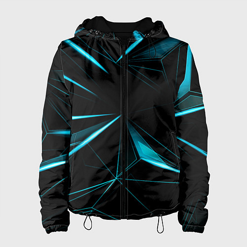 Женская куртка Light blue hexagon / 3D-Черный – фото 1