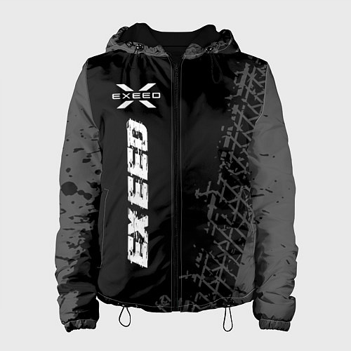 Женская куртка Exeed speed на темном фоне со следами шин: по-верт / 3D-Черный – фото 1