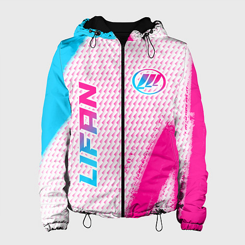 Женская куртка Lifan neon gradient style: надпись, символ / 3D-Черный – фото 1