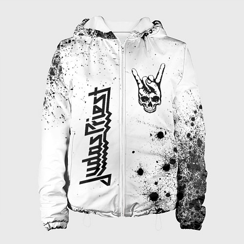 Женская куртка Judas Priest и рок символ на светлом фоне / 3D-Белый – фото 1