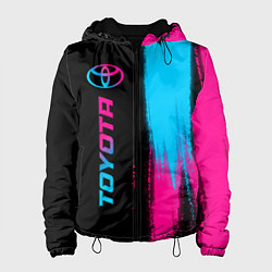 Куртка с капюшоном женская Toyota - neon gradient: по-вертикали, цвет: 3D-черный