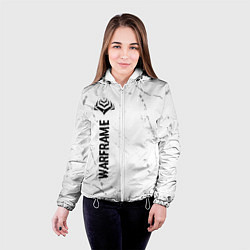 Куртка с капюшоном женская Warframe glitch на светлом фоне: по-вертикали, цвет: 3D-белый — фото 2