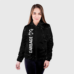Куртка с капюшоном женская Garbage glitch на темном фоне: по-вертикали, цвет: 3D-черный — фото 2