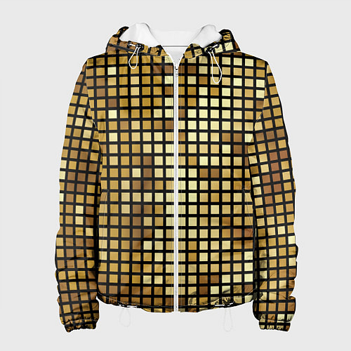 Женская куртка Золотая мозаика, поверхность диско шара / 3D-Белый – фото 1