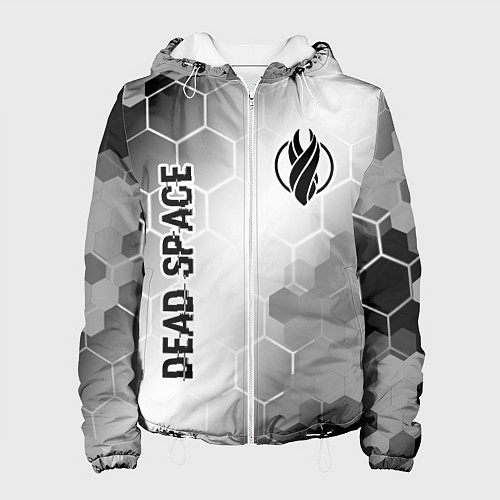 Женская куртка Dead Space glitch на светлом фоне: надпись, символ / 3D-Белый – фото 1