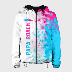 Куртка с капюшоном женская Papa Roach neon gradient style: по-вертикали, цвет: 3D-черный