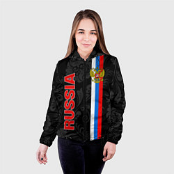 Куртка с капюшоном женская Russia black style, цвет: 3D-черный — фото 2