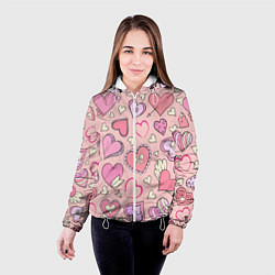 Куртка с капюшоном женская Many many hearts, цвет: 3D-белый — фото 2