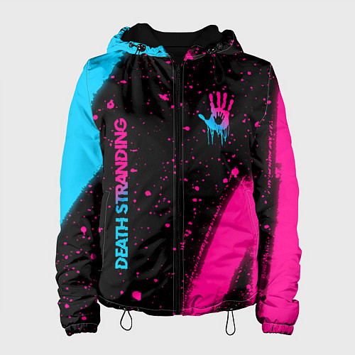 Женская куртка Death Stranding - neon gradient: надпись, символ / 3D-Черный – фото 1