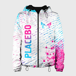 Куртка с капюшоном женская Placebo neon gradient style: надпись, символ, цвет: 3D-черный