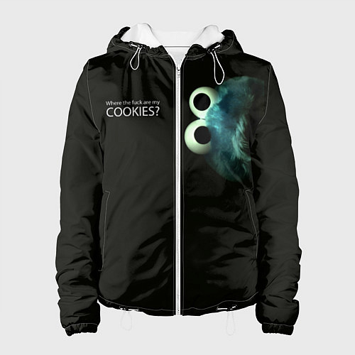 Женская куртка Cookie Monster - Где печеньки / 3D-Белый – фото 1