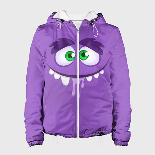 Женская куртка Глупое лицо монстра / 3D-Белый – фото 1