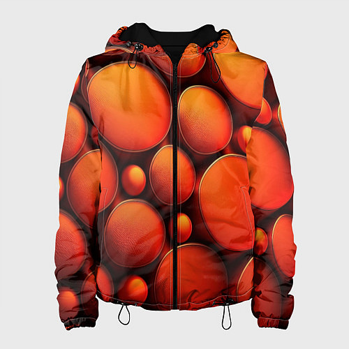 Женская куртка Оранжевы е круглые плиты / 3D-Черный – фото 1