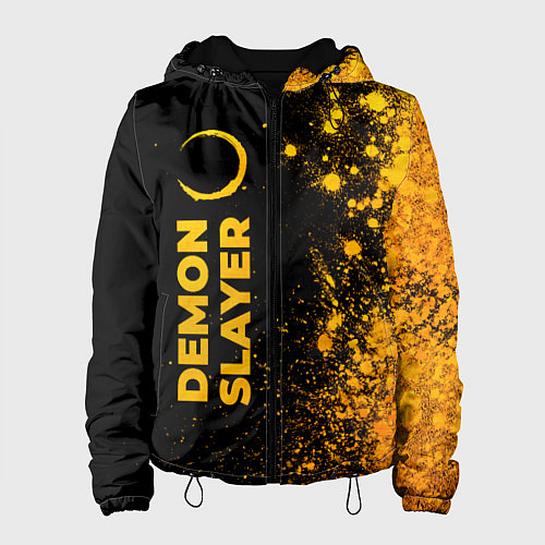 Женская куртка Demon Slayer - gold gradient: по-вертикали / 3D-Черный – фото 1