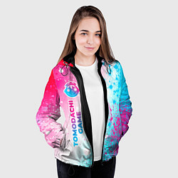 Куртка с капюшоном женская Tomodachi Game neon gradient style: по-вертикали, цвет: 3D-черный — фото 2