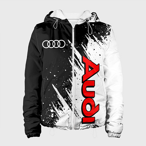 Женская куртка Ауди - белые потертости / 3D-Белый – фото 1