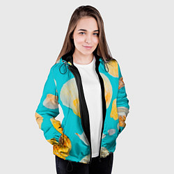 Куртка с капюшоном женская Лето, ракушки, цвет: 3D-черный — фото 2