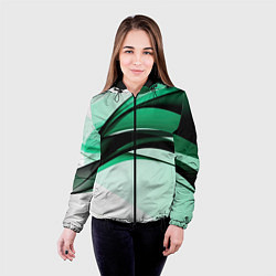 Куртка с капюшоном женская White green black, цвет: 3D-черный — фото 2