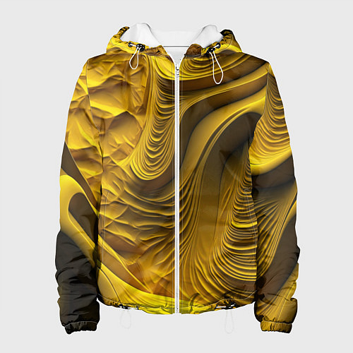 Женская куртка Объемная желтая текстура / 3D-Белый – фото 1