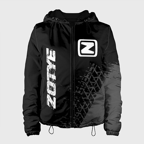 Женская куртка Zotye speed на темном фоне со следами шин: надпись / 3D-Черный – фото 1