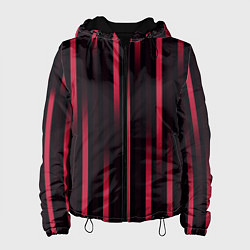 Куртка с капюшоном женская Полосы градиент розовый, цвет: 3D-черный