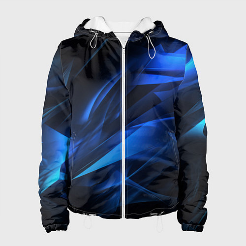 Женская куртка Black blue texture / 3D-Белый – фото 1