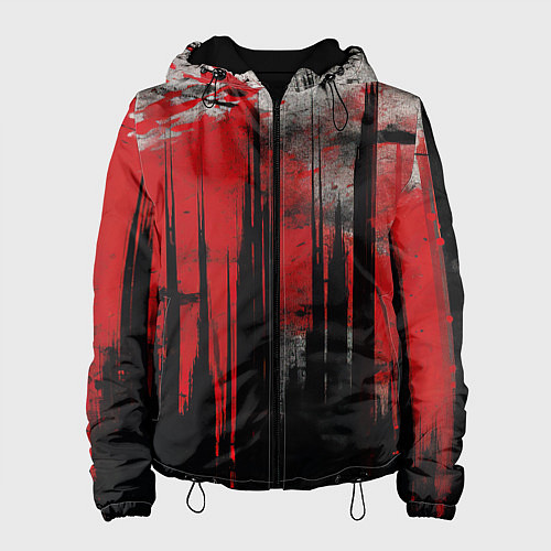 Женская куртка Черная белая и красная краска / 3D-Черный – фото 1
