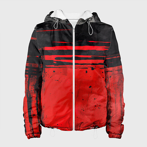 Женская куртка Black red texture / 3D-Белый – фото 1