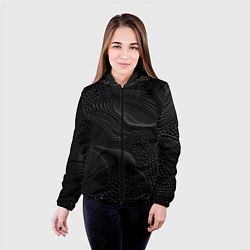 Куртка с капюшоном женская Black texture, цвет: 3D-черный — фото 2