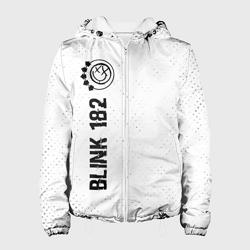 Женская куртка Blink 182 glitch на светлом фоне: по-вертикали / 3D-Белый – фото 1