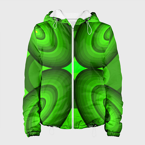 Женская куртка Зеленые овалы / 3D-Белый – фото 1
