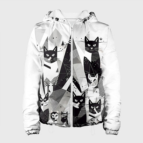 Женская куртка Абстрактные коты / 3D-Белый – фото 1