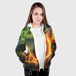 Куртка с капюшоном женская Валуны в лаве, цвет: 3D-белый — фото 2