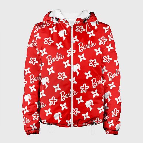 Женская куртка Барби паттерн красный / 3D-Белый – фото 1
