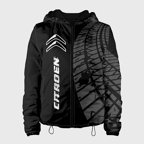 Женская куртка Citroen speed на темном фоне со следами шин: по-ве / 3D-Черный – фото 1